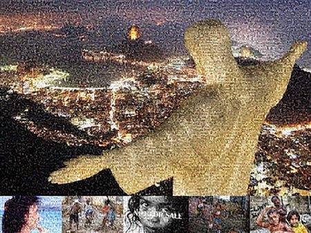 Maria Murgia "Infanzia giocata" - 2015 - cm 90x120 -Fotomosaico digitale -...