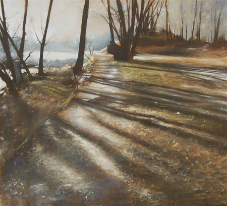 Antonio Sgarbossa "Mattino sul Brenta" - Olio su tavola - cm 45x50 - Firma in...