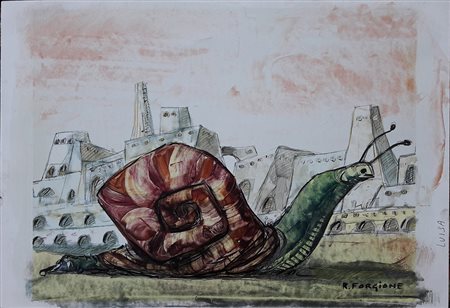 Rocco Forgione "Luisa" - Tecnica mista su cartoncino - cm 35x50 - Firma...