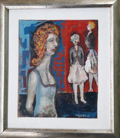 Fernando Fabbroni "Incontro" -2001 - Tecnica mista su tavola - cm 44x38 -...