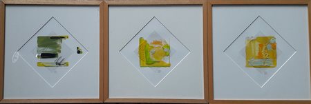 Dominique Filée "Trittico" - Tecnica mista su carta - cm 18x18 - Firma...