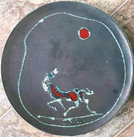 Umberto Ghersi "Piatto con cavallo" - Ceramica - dm 42