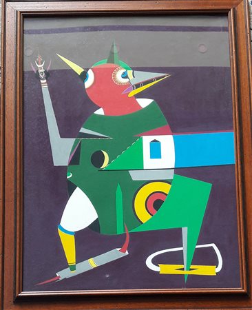 Agostino Scrofani "Personaggio" - 1974 -Olio su tela - cm 80x60 - Firma,...