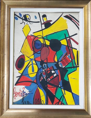Aldo Gentilini "S.T." - Tecnica mista su cartone - cm 70x50 - Firma...