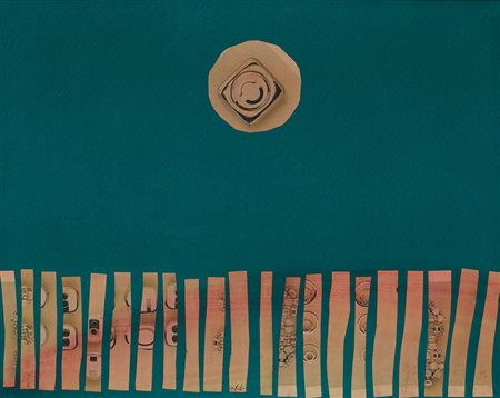 SERGIO DANGELO (1932) L'heure Olio su tela cm 40x50 Firma al fronte Firma e...