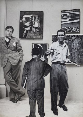 SERGIO DANGELO (1932) Visitatore (incognita) attonito ad una curiosa...
