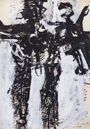 CLAUDIO CINTOLI (1935-1978) Senza titolo, 1959 Tecnica mista su carta cm...