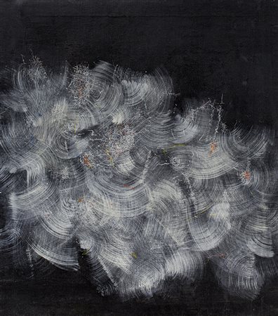 ANDREA BIZANZIO (1918-1994) Composizione, 1963 Olio e tecnica mista su tela...