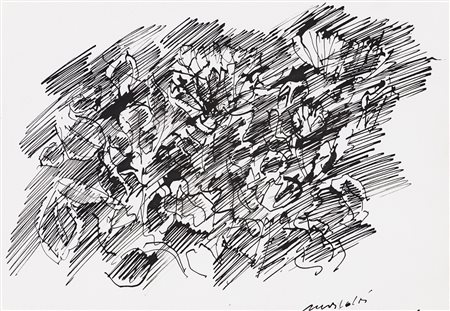 ENNIO MORLOTTI (1910-1992) Senza Titolo China su carta cm 19x27 Firma al...