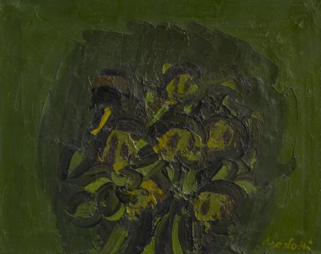 ENNIO MORLOTTI (1910-1992) Fiori, databile 1971 Olio su tela cm 40x50 Firma...