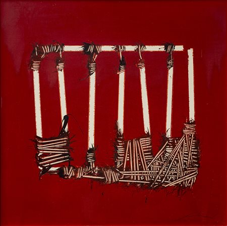 EMILIO SCANAVINO (1922-1986) Morfologia, 1970 Acrilici su legno cm 60x60...