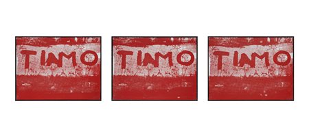 ELIO MARIANI (1943) Ti amo, 1969 Trittico di tele emulsionate cm 36x48...