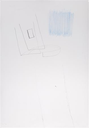 PAOLO ICARO (1936) Disegnato, 1987 Tecnica mista su carta strappata cm 50x35...