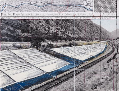 CHRISTO (1935) Over The River, project for the Arkansas River, State Of...
