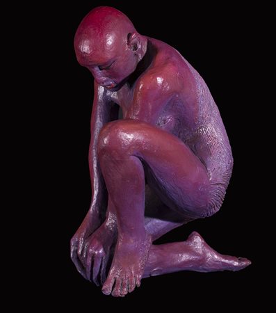 RABARAMA (1969) Com-pressione, 2002 Scultura in bronzo dipinto cm 29x20x17...