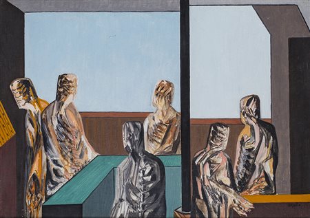 MARIO ROSSELLO (1927-2000) Riunione, 1966 Olio e tecnica mista su tela cm...