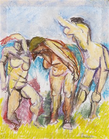 FAUSTO PIRANDELLO (1899-1975) Senza Titolo Pastelli su carta cm 27x21 Firma...