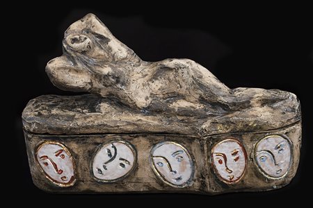 SANDRO CHIA (1946) Senza Titolo, 2007 Scultura in ceramica dipinta cm...