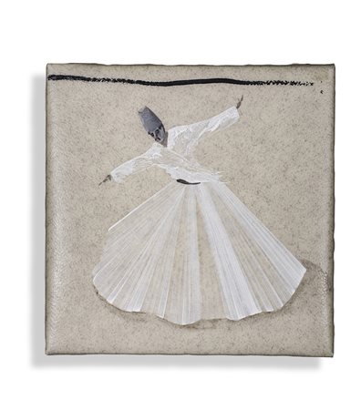 ALDO MONDINO (1938-2005) Derviscio, 2000 Olio su linoleum cm 40x40 Firma al...