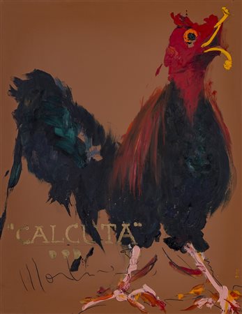 ALDO MONDINO (1938-2005) Calcuta Acrilici e tecnica mista su cartoncino cm...