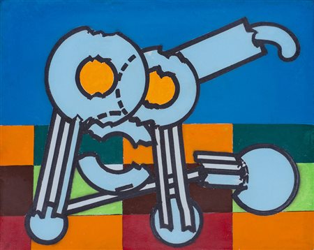 RENATO VOLPINI (1934) Senza Titolo, 1966 Acrilici su tela cm 25x30 Firma e...