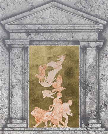 FERNANDO DE FILIPPI (1940) Domus aurea, 1993 Acrilici e oro in foglie su tela...