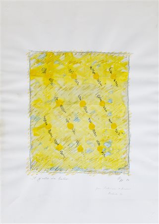 GASTONE BIGGI (1925-2014) Il giallo in ballo, 1989 Tecnica mista su carta cm...