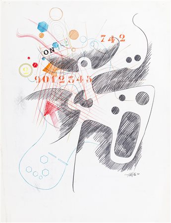 GINO MAROTTA (1935-2012) Senza Titolo, 1963 Tecnica mista su carta cm 65x50...