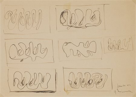 LUCIO FONTANA (1899-1968) Studi per ambiente alla IX triennale - Concetto...