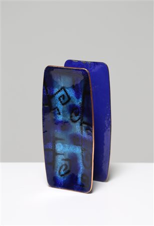 DE POLI PAOLO (1905 - 1996) Maniglia completa rettangolare in rame smaltato...