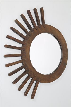 LECLERC ALBERT Specchio in rovere tinto all'anilina, per Planula anni 60....