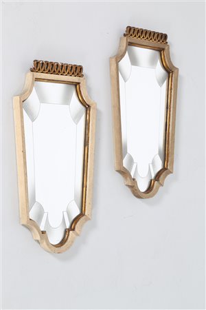 BORSANI OSVALDO (1911 - 1985) Attrib. Coppia di specchi da parete, anni 40. ....