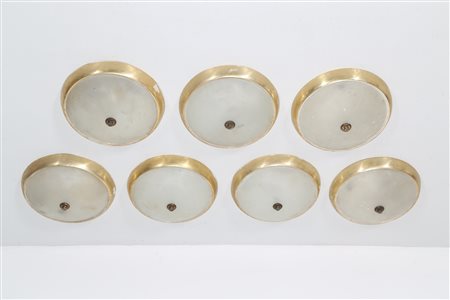 MANIFATTURA ITALIANA Sette lampada da parete/soffitto in metallo dorato,...