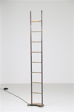 SALOCCHI CLAUDIO (1934 - 2009) Lampada in acciaio e ottone lucidato, mod....