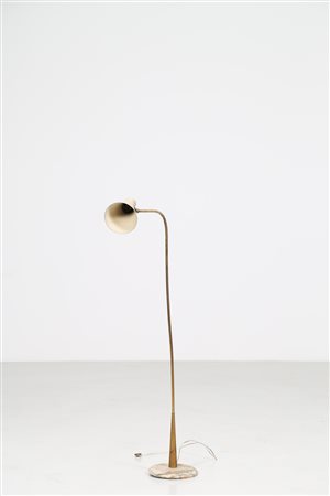 STILNOVO Lampada da terra in ottone metallo laccato con base in marmo, anni...