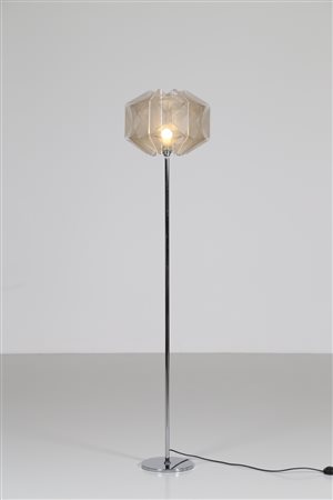 SECON PAUL (1916 - 2007) Lampada da terra con sottile fusto in metallo...