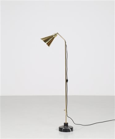 GARDELLA IGNAZIO (1905 - 1999) Lampada da terra allungabile a cannocchiale in...