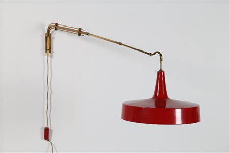 MANIFATTURA ITALIANA Lampada estensibile da parete in ottone e metallo...