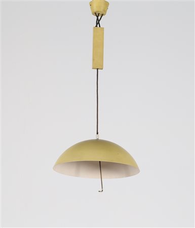 MANIFATTURA ITALIANA Lampada saliscendi in alluminio laccato e ottone, anni...