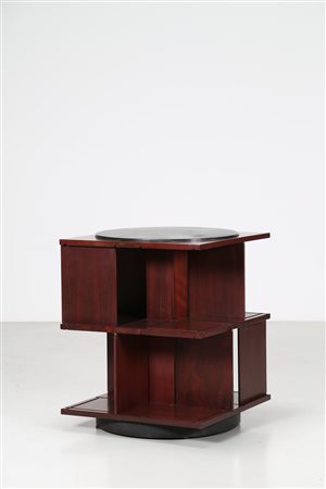 FRATTINI GIANFRANCO (1926 - 2004) Libreria girevole palissandro, acciaio e...