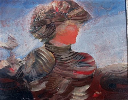 DELL'AMICO CARLO "Figura" 1982 Olio su tela cm. H: 40.00 L: 50.00 Firma in...