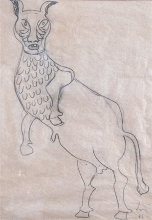 BAJ ENRICO (Milano 1924 - Varese 2003) "Studio per la caccia allo snark" 1986...