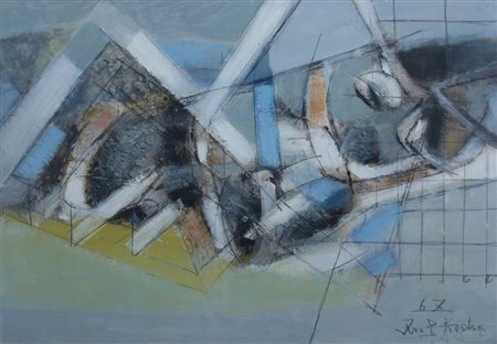 KODRA IBRAHIM (Tirana 1918 - Milano 2006) "Paesaggio" 1997 Tempera su carta...