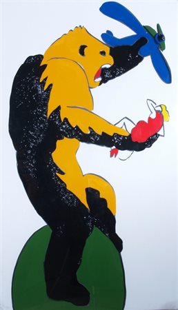 LODOLA MARCO (Dorno Pavia 1955) "Gorilla" Acrilico su tela cm. H: 100.00 L:...