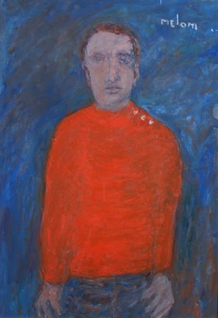 MELONI GINO (Varese 1905 - Lissone 1989) "Ragazzo con maglione rosso" 1986...