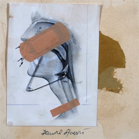 SPOERRI DANIEL (Galati 1930) "Senza titolo" Collage su carta cm. H: 21.00 L:...