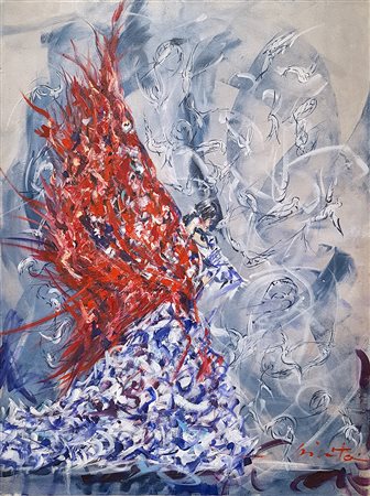 GIUSEPPE DI VITA La libellula, 2011 acrilico su tela cm. 80x60, firma in...