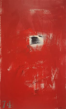 ALEX CAMINITI Punti di rottura smalto su tela cm. 120x70, firma in basso a...