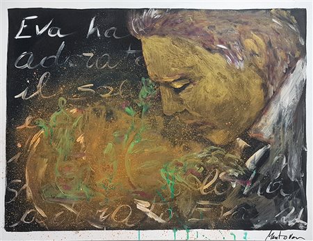 FLAVIA MANTOVAN Eva tecnica mistasu tela cm. 50x70, firma in basso a destra,...