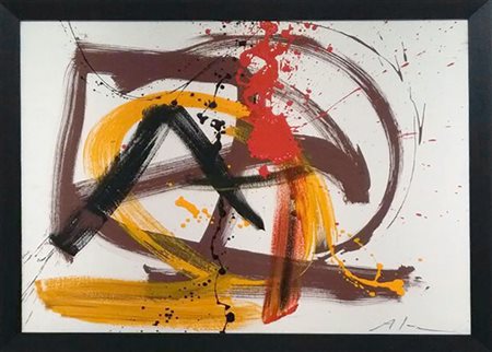 ALEX CAMINITI Ducati tecnica mista su tela cm. 80x100, firma in basso a...